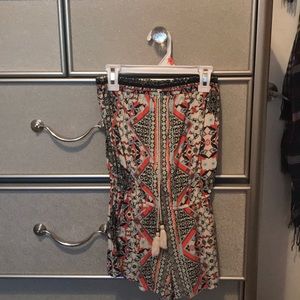 Off the shoulder patterned romper
